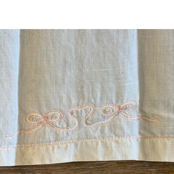 Vintage Retro Set of 2 Embroidered Bow Napkins Kitchen Towels - Picture 6 of 8
